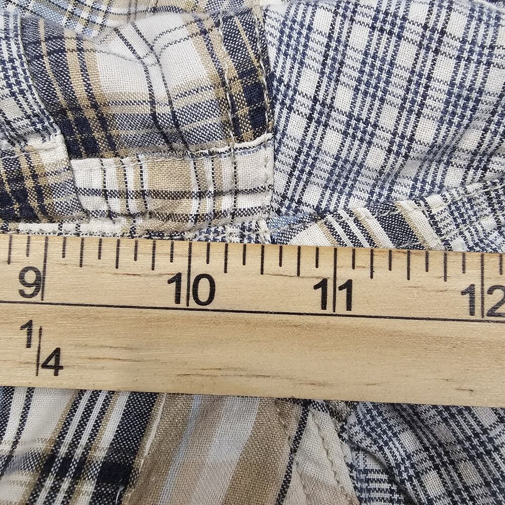 Vintage Old Navy Madras Patchwork Shorts Men's 38x10 Plaid Preppy Loose Relaxed - Picture 12 of 14